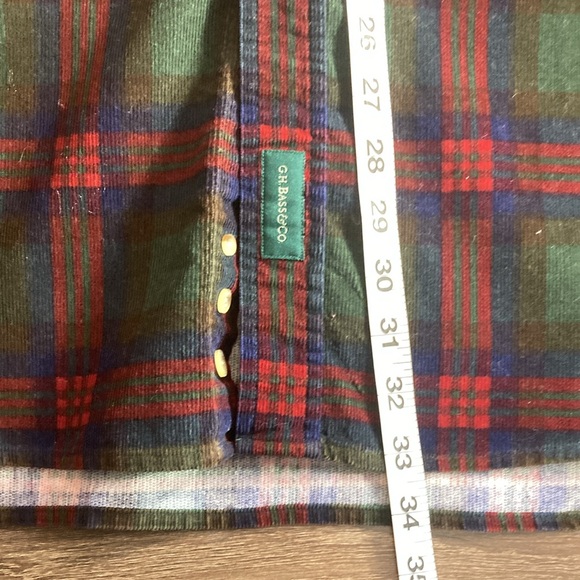 Mens 90’s Vintage G H Bass & Co Corduroy Heavy Weight Button Down Shirt 2XL - Picture 7 of 8